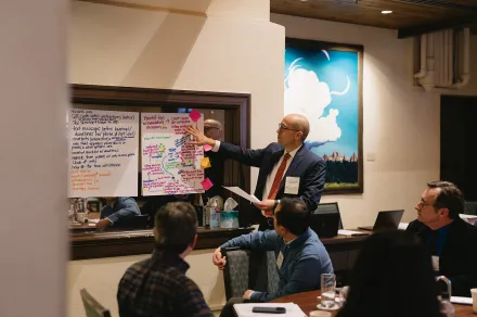 Honorable Adam J. Espinosa presenting shared work at the IAALS Uncomplicated Courts convening