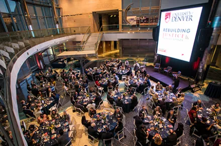 view of people at an event dinner