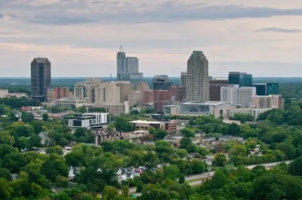 aerial view of downtown Raleigh, North Carolina