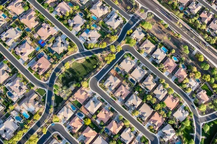 aerial view of residential development