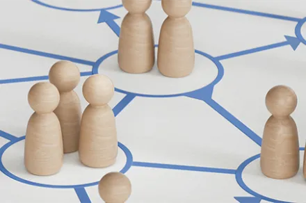 pawns with connections to other areas and some without connections