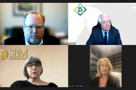 four people on Zoom call