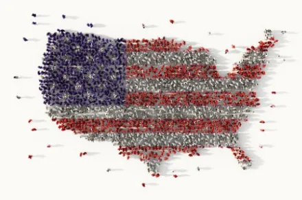 large group of people forming the United States