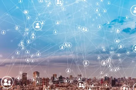 social network above city