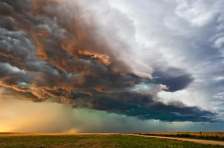stormy sky over field