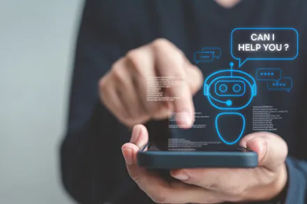 Person using AI on mobile device